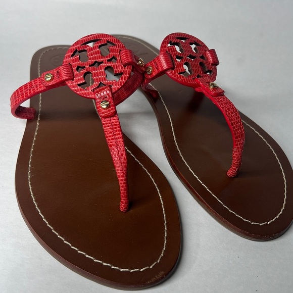 Tory Burch Sz 7.5 Leather Mini Miller Flat Thong Samba Sandals - Picture 1 of 7